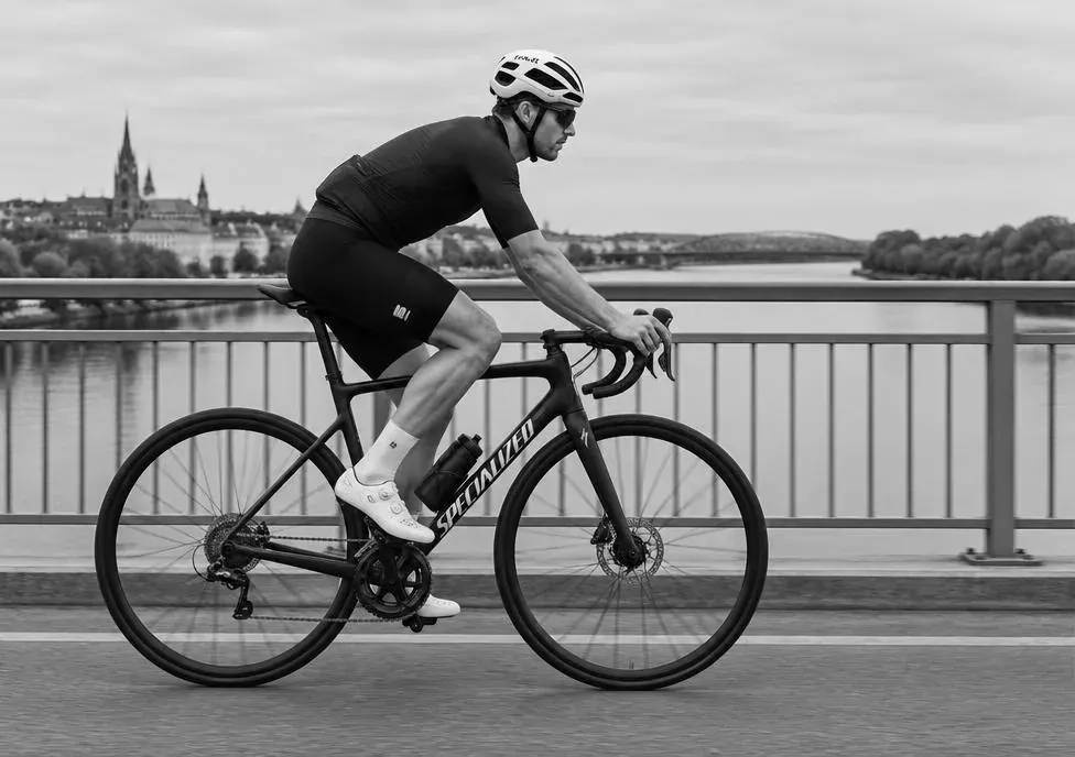 Cyclist on a bridge