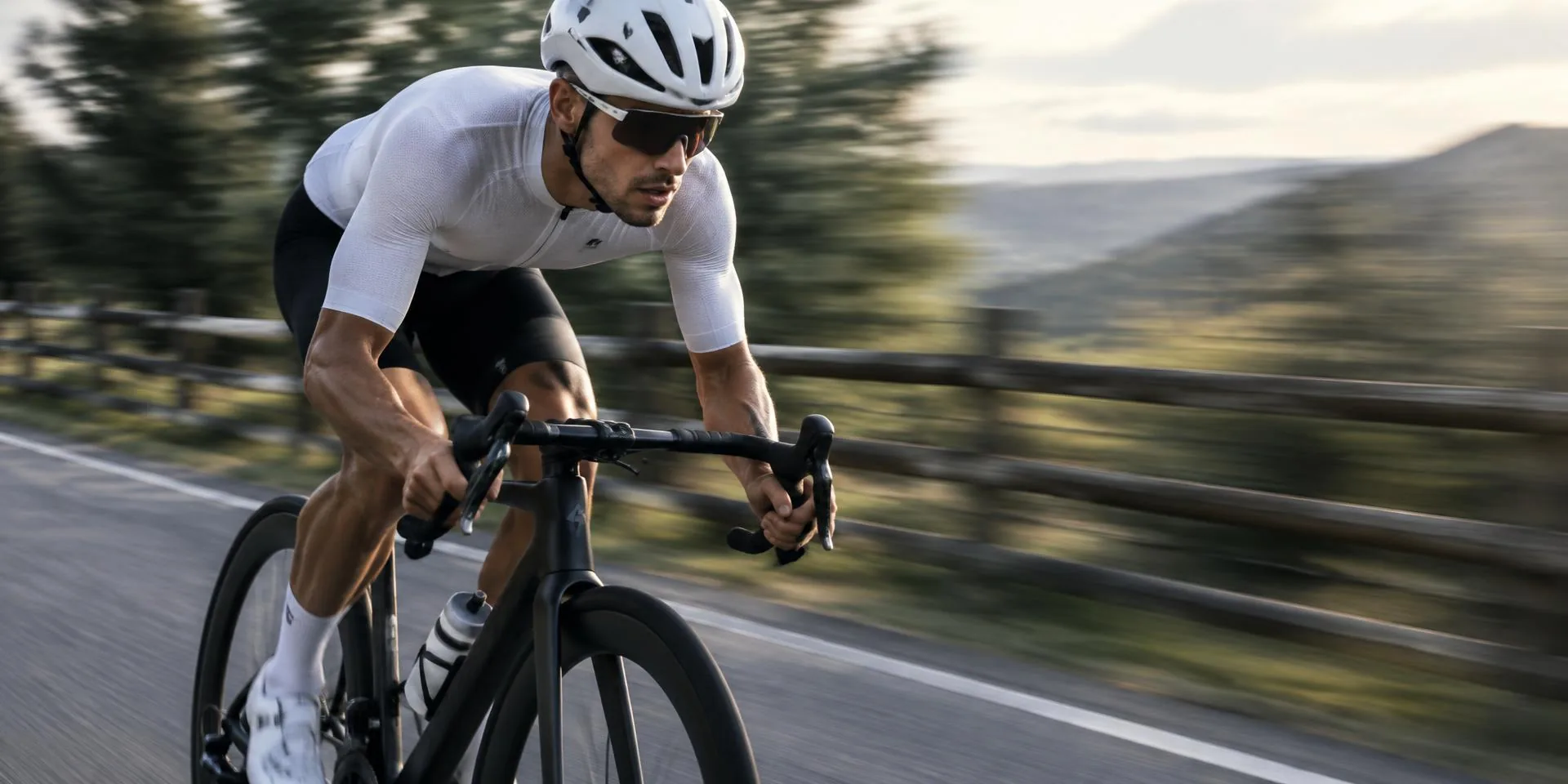 Cyclist riding fast